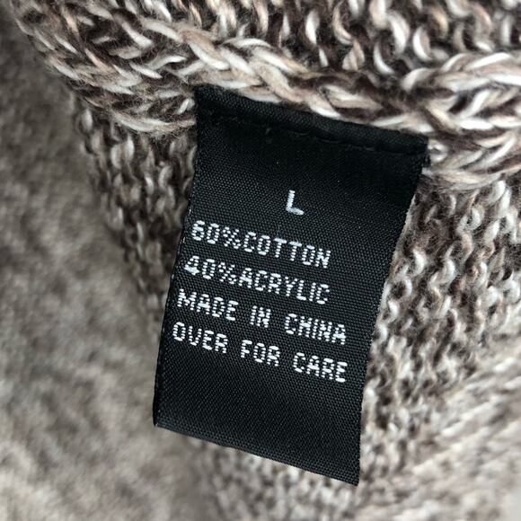 IZ Byer Tan Marled Knit Cardigan Sweater Chunky Knit Cozycore Large - Picture 6 of 7